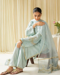 Aqua Bloom  3 pcs lawn – An Ethereal Symphony of Elegance & Grace