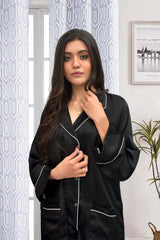 Bold Black Silk Sleepwear