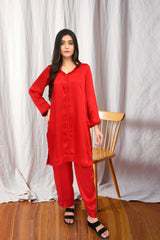 Red Velvet Satin Silk Night Wear Sleep dress