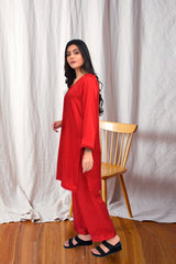 Red Velvet Satin Silk Night Wear Sleep dress
